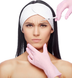aplicação de toxina butolínica na testa